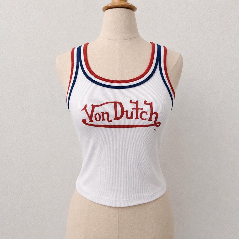 authentic y2k von dutch ribbed tank top nwt